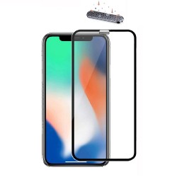 iPhone 13 / 13 Pro Uyumlu Toz Filtreli HD Temperli Cam Ekran Koruyucu (Siyah)