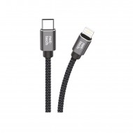 Nettech NT-DC11 PD 20W İp Örgü 300 Cm Type-C To Lightning Şarj ve Data Kablosu (Siyah)