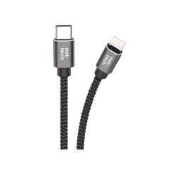 Nettech NT-DC11 PD 20W İp Örgü 300 Cm Type-C To Lightning Şarj ve Data Kablosu (Siyah)