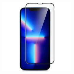 iPhone 14 Pro Uyumlu Ön Koruma Temperli Cam Ekran Koruyucu (Siyah)