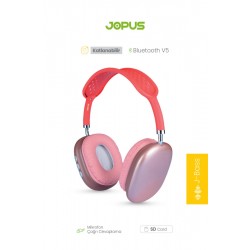 Jopus Acustica Bluetooth V5.0 Mikrofonlu Kulak Üstü Kulaklık (Kırmızı)