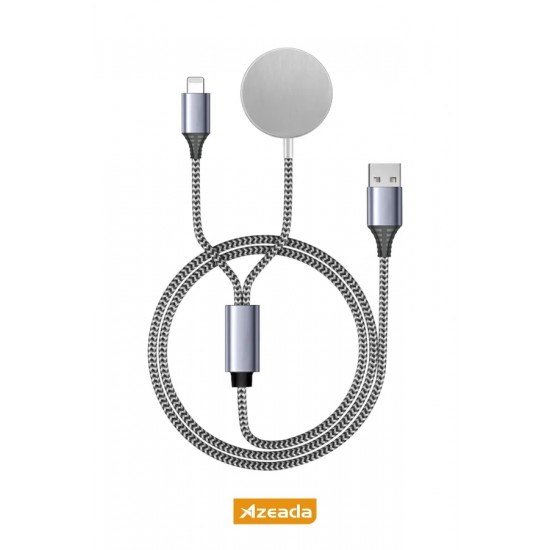 Azeada PD-W13 2'si 1 Arada Magsafe Manyetik Akıllı Saat ve Lightning Şarj Kablosu