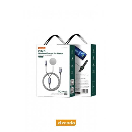 Azeada PD-W13 2'si 1 Arada Magsafe Manyetik Akıllı Saat ve Lightning Şarj Kablosu
