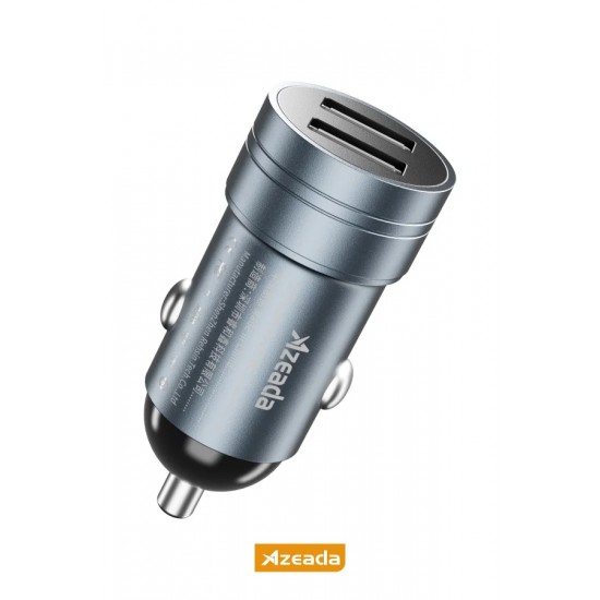Azeada Mintone Serisi 15W Çift USB Girişli Araç Şarj Cihazı (Gri)