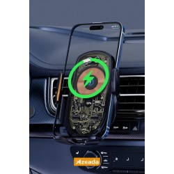 Azeada AZ-C05 15W Hızlı Kablosuz Magsafe Araç İçi Şarj Cihazı ve Telefon Tutucu