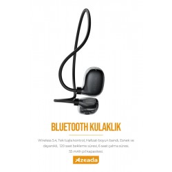 Azeada AZ-BN06 OWS Hava İletimli Boyun Bantlı Kablosuz Bluetooth 5.4 Kulaklık (Siyah)