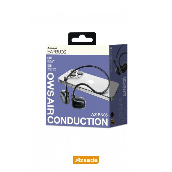 Azeada AZ-BN06 OWS Hava İletimli Boyun Bantlı Kablosuz Bluetooth 5.4 Kulaklık (Siyah)