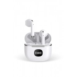 Simex Quantum Ai Yapay Zekalı Bluetooth Kulaklık TWS Dijital Göstergeli (Beyaz)