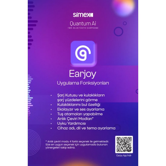 Simex Quantum Ai Yapay Zekalı Bluetooth Kulaklık TWS Dijital Göstergeli (Beyaz)
