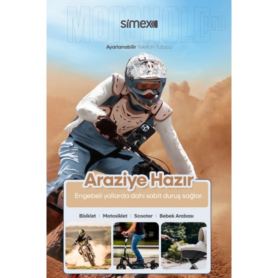 Simex Motohold Pro Ayarlanabilir Manyetik Telefon Tutucu