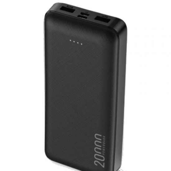 JOPUS Urban 20.000 mAh 2A Çift USB Çıkışlı Type-C ve Micro Girişli LED Göstergeli Powerbank (Siyah)