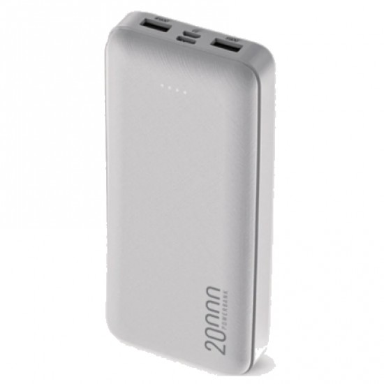 Jopus Urban 20.000 mAh 2A Çift USB Çıkışlı Type-C ve Micro Girişli LED Göstergeli Powerbank (Beyaz)