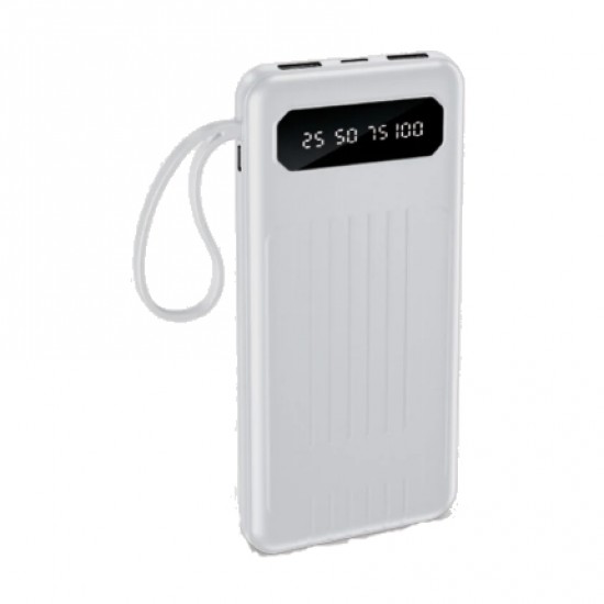 Jopus JP-P11 Urban Plus 10000 mAh Dahili Kablolu ve El Fenerli Dijital Göstergeli Powerbank (Beyaz)