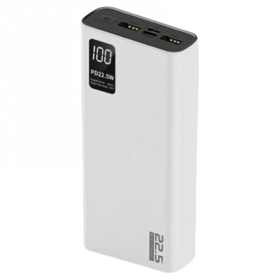 Jopus Urban Fast 20.000 mAh 22.5W PD 3.0 Hızlı Şarj Dijital Göstergeli Powerbank (Beyaz)
