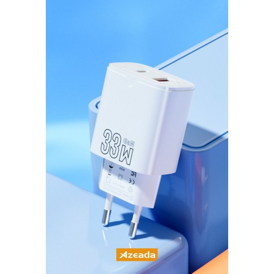Azeada AZ-A15 33W GaN Hızlı Şarj Adaptörü (Beyaz) Azeada AZ-A15 33W GaN Hızlı Şarj Adaptörü (Beyaz)