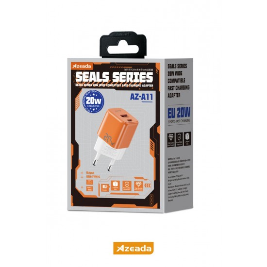 Azeada AZ-A11 20W Hızlı Şarj Adaptörü (Turuncu) Azeada AZ-A11 20W Hızlı Şarj Adaptörü (Turuncu)