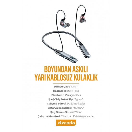Azeada AZ-BN02 Boyun Askılı Bluetooth Kulaklık