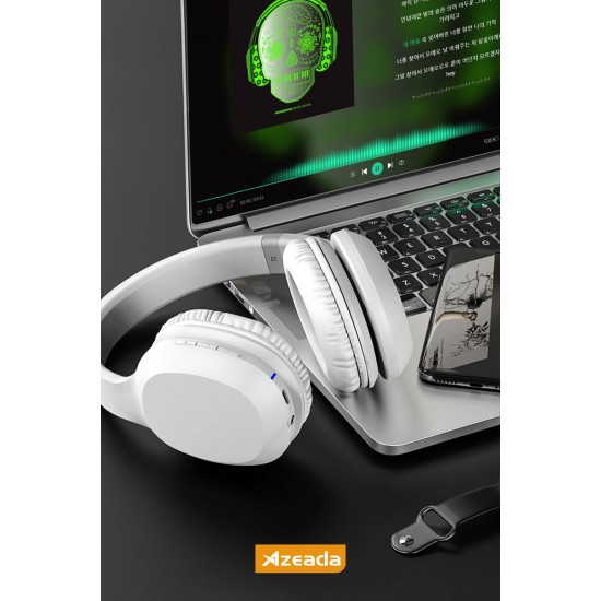Azeada PD-BH500 Kablosuz Bluetooth Kulak Üstü Kulaklık (Beyaz)