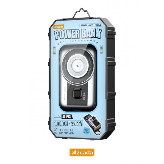 Azeada AZ-P13 22,5W 10000mAh Magnetic Wireless Powerbank (Gümüş) Azeada AZ-P13 22,5W 10000mAh Magnetic Wireless Powerbank (Gümüş)