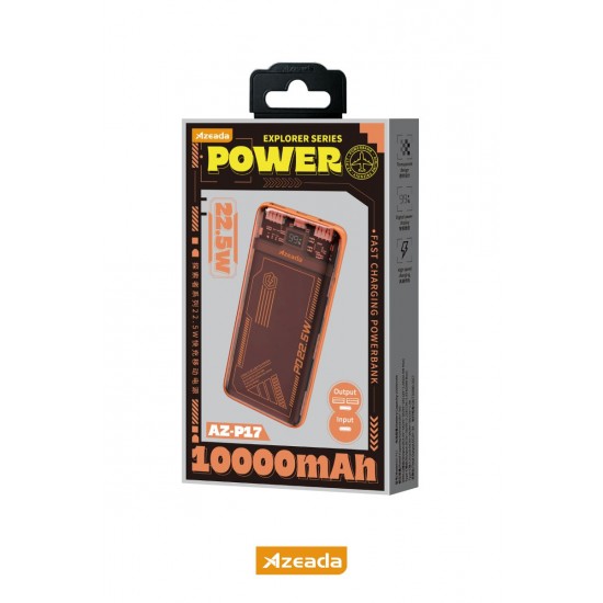 Azeada AZ-P17 22,5W 10000mAh Transparan Powerbank (Turuncu) Azeada AZ-P17 22,5W 10000mAh Transparan Powerbank (Turuncu)