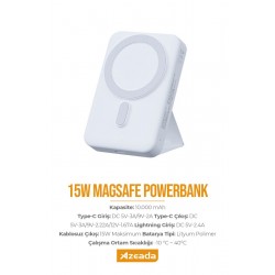 Azeada PD-V12 10000mAh Magsafe Powerbank (Beyaz)