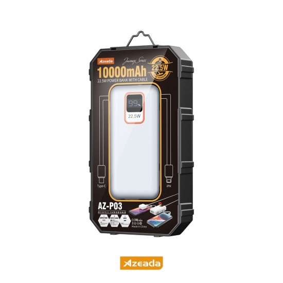 Azeada AZ-P03 22,5W 10000mAh Powerbank (Beyaz) Azeada AZ-P03 22,5W 10000mAh Powerbank (Beyaz)
