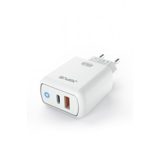 Jopus JO-S08 USB / PD 25W Hızlı Şarj Adaptörü (Beyaz) Jopus JO-S08 USB / PD 25W Hızlı Şarj Adaptörü (Beyaz)