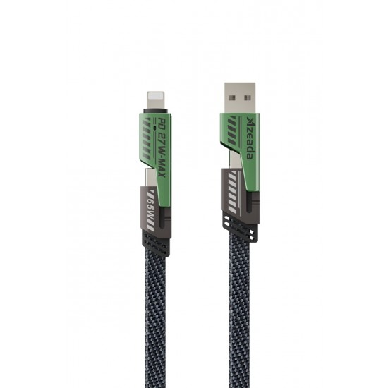Azeada 4 In 1 4'lü 65W USB Type-C ve Lightning Örgülü Şarj ve Data Kablosu 1.5m Azeada 4 In 1 4'lü 65W USB Type-C ve Lightning Örgülü Şarj ve Data Kablosu 1.5m