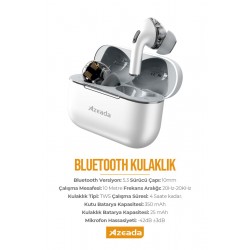 Azeada AZ-BT10 TWS Bluetooth Kulaklık (Beyaz)