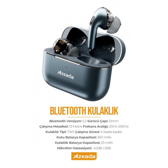 Azeada AZ-BT10 TWS Bluetooth Kulaklık (Siyah)