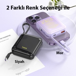 HOCO Q23 Blade 10000mAh 22.5W+PD20W Kablolu Powerbank (Mor)