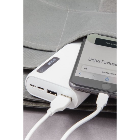 Simex S-28 Ware 20000mAh Powerbank (Beyaz) Simex S-28 Ware 20000mAh Powerbank (Beyaz)