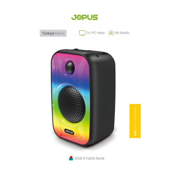 Jopus Metis Radyolu RGB Bluetooth Hoparlör