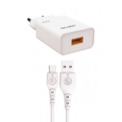 Jopus JO-S04 Rapido Qc 3.0 18W Type-C Kablolu Şarj Adaptörü (Beyaz)