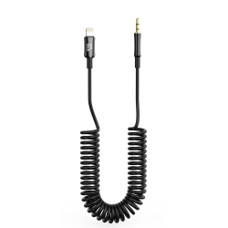 Nettech NT-AC10 Plastik 100 Cm Jack To Lightning Aux Kablo (Siyah)