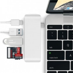 5in1 Usb-C Hub 3.0 Type-C Şarj Kart Okuyucu Type-C Adaptör (Gümüş)