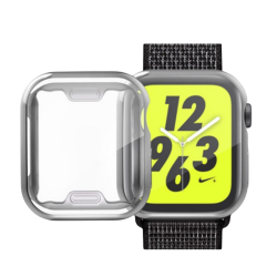 Apple İWatch 44mm 360 Koruma Ultra Slim Silikon Kılıf (Gümüş)