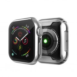 Apple İWatch 44mm 360 Koruma Ultra Slim Silikon Kılıf (Gümüş)