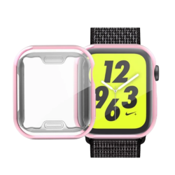 Apple İWatch 44mm 360 Koruma Ultra Slim Silikon Kılıf (Rose Gold)