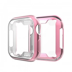 Apple İWatch 44mm 360 Koruma Ultra Slim Silikon Kılıf (Rose Gold)