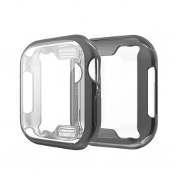 Apple İWatch 44mm 360 Koruma Ultra Slim Silikon Kılıf (Siyah)