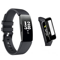 Fitbit Inspire HR 3D PC+PMMA Ekran Koruyucu (Siyah)