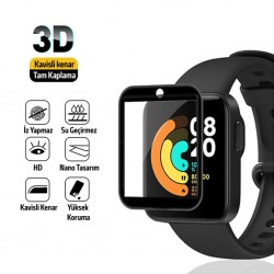 Xiaomi Mi Watch Lite 3D PMMA Cam Ekran Koruyucu (Siyah)