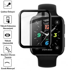 Oppo Watch 2 42MM 3D PMMA Cam Ekran Koruyucu (Siyah)