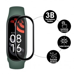 Mi Band 7 3D PET+PMMA Cam Ekran Koruyucu (Siyah)