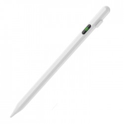 K-2268 Dijital Göstergeli Universal Kapasitif Stylus iPad Tablet Dokunmatik Kalem (Beyaz)