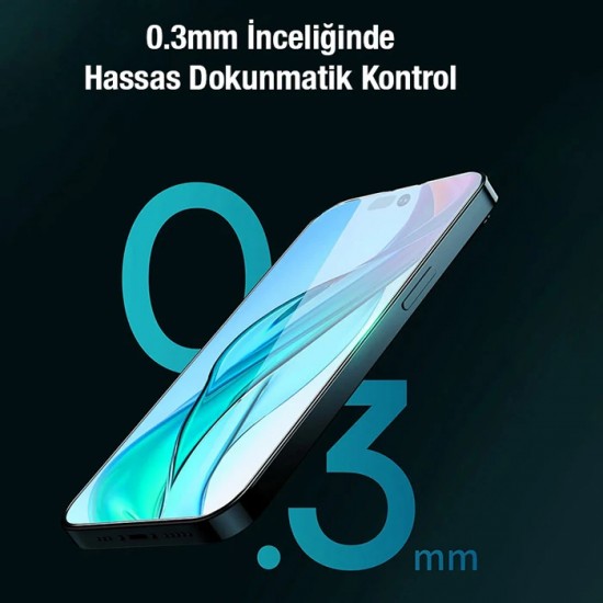 Baseus iPhone 15 Pro Tam Koruma Tempered Cam Ekran Koruyucu Baseus iPhone 15 Pro Tam Koruma Tempered Cam Ekran Koruyucu