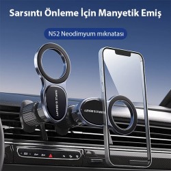 Magsafe Uyumlu Araç Içi Havalandirma Manyetik Telefon Tutucu (Siyah)