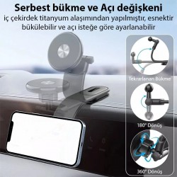 Ayarlanabilir Çok Fonksiyonlu Manyetik Araç Telefon Tutucu (Siyah)