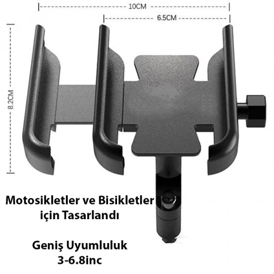 Alüminyum Bisiklet & Motosiklet Gidon Telefon Tutucu Alüminyum Bisiklet & Motosiklet Gidon Telefon Tutucu